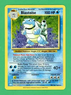 Blastoise Pokemon TCG Classic Collection Holo Rare 003/034 NM - Image 1