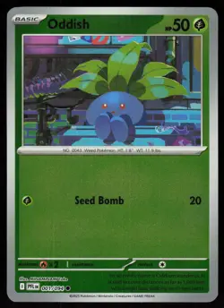 Oddish 001/094 Common Phantasmal Flames Pokemon Reverse Holo Near Mint - Image 1