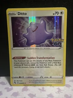 Ditto Holo Rare Pokemon GO 053/078 NM Pokemon Card TCG - Image 1