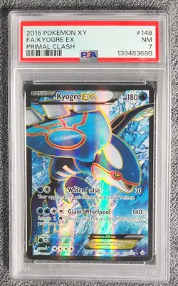 2015 Pokemon XY Primal Clash 148 Kyogre EX PSA 7 FULL ART - Image 1
