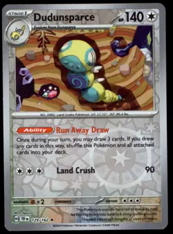 Dudunsparce 129/162 Rare Temporal Forces Pokemon Reverse Holo Near Mint - Image 1
