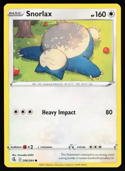 Snorlax 206 264 C Fusion Strike Pokemon Near Mint - Image 1