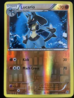 Pokemon TCG Lucario Reverse Holo Rare Card 77/135 Plasma Storm - Image 1