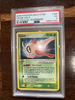 PSA 5 EX Celebi Gold Star 100/100 Pokemon EX Crystal Guardians - Image 1