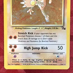 The Pokemon Company Hitmonlee 7/62 Fossil Holo Rare 60 HP English Unlimited - Image 4
