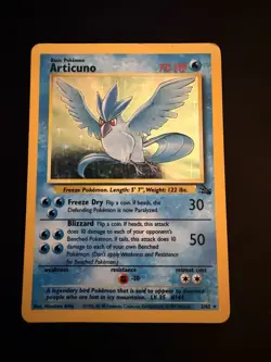 Pokemon TCG Articuno Card Fossil Holo Rare 2/62 - Image 1
