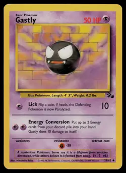Gastly 33/62 Uncommon Fossil Pokemon Unlimited Lightly Played - Image 1
