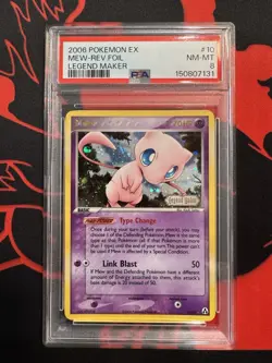 2006 POKEMON EX LEGEND MAKER #10 MEW REVERSE HOLO FOIL PSA 8 NEW CERT - Image 1