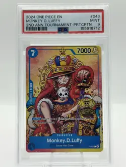 2024 ONE PIECE PROMOS #043 MONKEY D. LUFFY PSA 9 MINT - Image 1