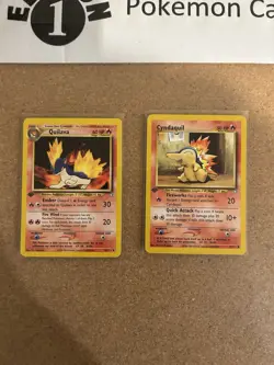 Quilava + Cyndaquil 1st Edition Pokemon Card Lot Vintage WOTC - Image 1