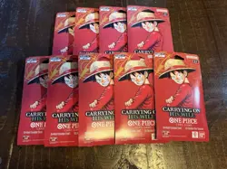 *SEALED LOT OF 9* One Piece Card Game Carrying On His Will Sleeved Booster Packs - Image 1