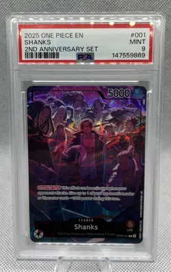 2025 ONE PIECE ENGLISH VERSION 2ND ANNIVERSARY SET #001 SHANKS PSA 9 - Image 1