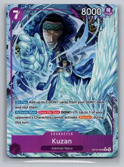 One Piece OP16-063 Kuzan Alt Art R The Time of Battle English NM - Image 1
