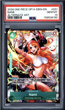 2026 ONE PIECE OP14-EB04 THE AZURE SEA'S SEVEN ALT ART #031 NAMI PSA 10 OP14-031 - Image 1