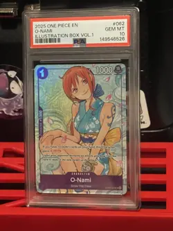 2025 ONE PIECE PROMOS ILLUSTRATION BOX VOL.1 #062 O-NAMI PSA 10 - Image 1