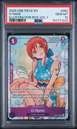2025 One Piece O-Nami 062 Illustration Box Vol. 1 **PSA 10 GEM MINT** #157771312 - Image 1