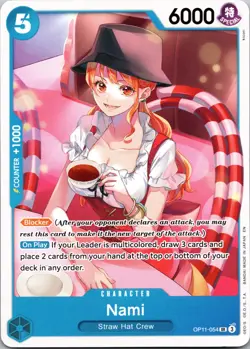 Nami (054) OP11-054 SR A Fist of Divine Speed One Piece Foil Near Mint - Image 1