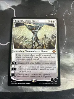 MTG Elspeth Storm Slayer Mythic Card #0011 Tarkir: Dragonstorm Regular - Image 1