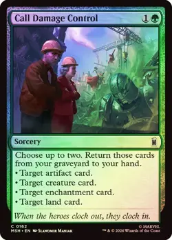 NM Foil Call Damage Control, MTG, Super Heroes, Magic the Gathering, 162 - Image 1
