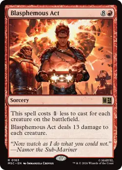 x1 Blasphemous Act R MTG Commander: Marvel Super Heroes M/NM, English - Image 1