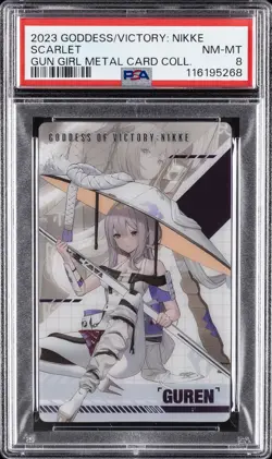 2023 GODDESS OF VICTORY: NIKKE GUN GIRL METAL CARD COLLECTION SCARLET PSA 8 - Image 1