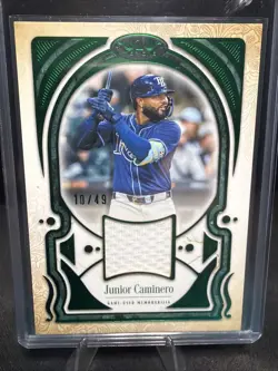 2026 Topps Tier 1 - Tier One Talent Relic Green /49 - Junior Caminero - Rays - Image 1