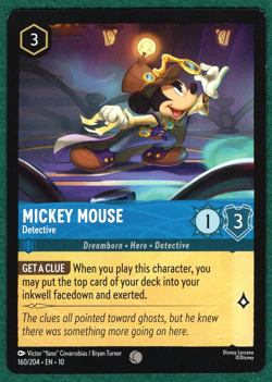 Mickey Mouse - Detective - Whispers in the Well #160 - Disney Lorcana TCG Card - Image 1