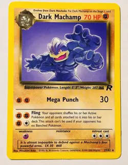 Dark Machamp 27/82 *LP* Non-Holo Rare Team Rocket Pokemon Card SEE DESCRIPTION 2 - Image 1