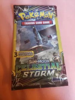 1x Pokemon Celestial Storm Sun & Moon 3 Card Mini Booster Pack Pokemon Rare - Image 1