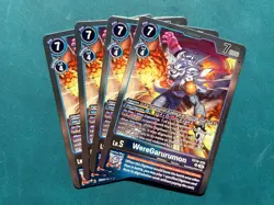 WereGarurumon EX12-032 Playset Digital World Shambala Digimon Card Game x4 - Image 1