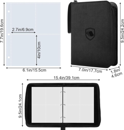 440 Pockets Trading Card Binder, PU Cover Zipper Card Collection Album, Sturdy C - Image 2