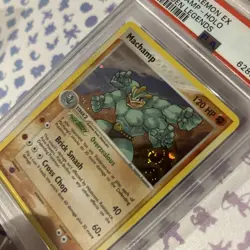 2004 Pokemon EX Hidden Legends English Card: PSA 9 - Machamp Holo 9/101 Swirl - Image 3