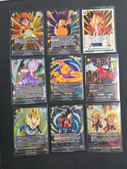 9 Card Lot Dragon Ball Super Fusion World SR Gogeta Goku Vegeta - Image 1
