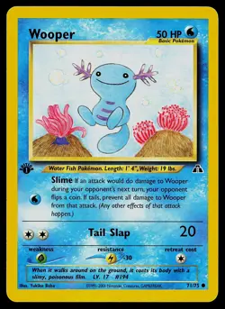 Pokemon Card - Wooper Neo Discovery 71/75 Common 1st Edition - Image 1