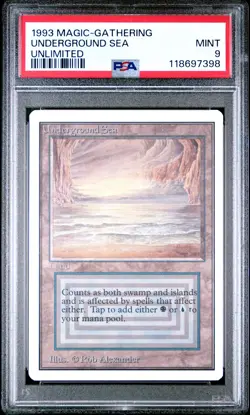 UNDERGROUND SEA Unlimited Rare Reserved List PSA 9 MTG [Nostalgium] - Image 1