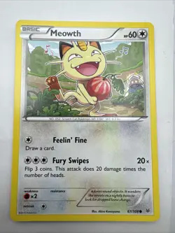 Meowth 67/108 Roaring Skies Common Pokemon Card - Image 1