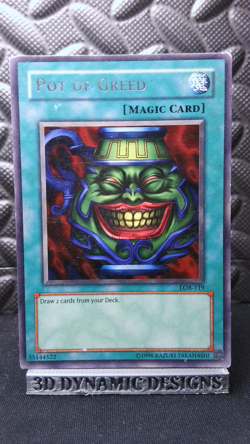 | Yugioh Pot of Greed LOB-119 Rare The Legend Of Blue Eyes White Dragon MP 🔥 | - Image 1
