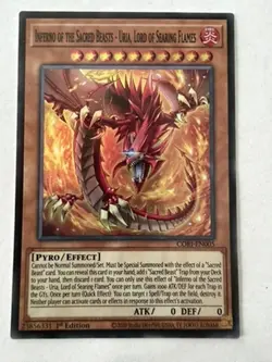 Yugioh - Inferno of the Sacred Beasts - Uria, Lord of Searing Flames NM - Image 1