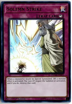 Solemn Strike DUDE-EN055 Ultra Rare Duel Devastator Yu-Gi-Oh 1st Edition NM - Image 1