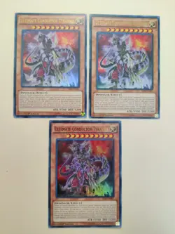 3x Ultimate Conductor Tyranno SR04-EN001 Ultra Rare 1st Ed LP - Image 1