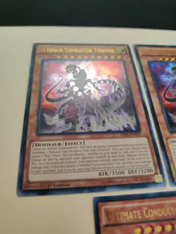 3x Ultimate Conductor Tyranno SR04-EN001 Ultra Rare 1st Ed LP - Image 2