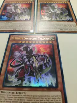 3x Ultimate Conductor Tyranno SR04-EN001 Ultra Rare 1st Ed LP - Image 4