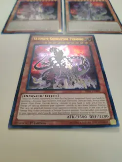 3x Ultimate Conductor Tyranno SR04-EN001 Ultra Rare 1st Ed LP - Image 5