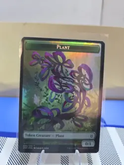 MTG Zendikar Rising FULL ART FOIL Double Token PLANT (008) DRAKE (005) M/NM - Image 2