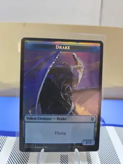 MTG Zendikar Rising FULL ART FOIL Double Token PLANT (008) DRAKE (005) M/NM - Image 3