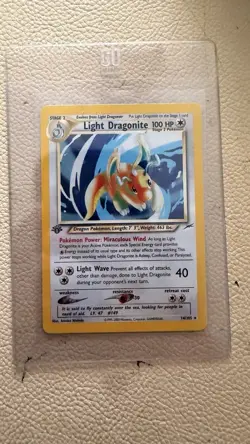 Pokemon TCG Light Dragonite Holo Rare Card 1st Edition Neo Destiny 14/105 - Image 1