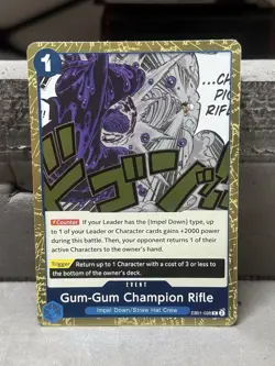 One Piece Card Game Gum-Gum Champion Rifle EB01-028 Rare English Edition Foil - Image 1