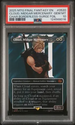 PSA 10 Magic the Gathering Cloud, Midgar Mercenary Surge Foil 520 Final Fantasy - Image 1