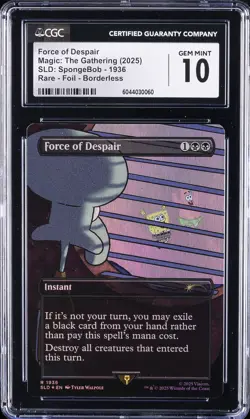 2025 MAGIC: THE GATHERING SLD: BORDERLESS SPONGEBOB FORCE OF DESPAIR CGC 10 - Image 1
