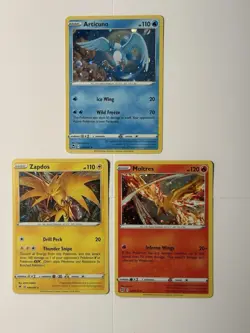 Articuno, Moltres, Zapdos Cosmos Holos - Full X3 Card Promo Set NM - Image 1
